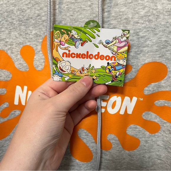 Nickelodeon NWT 90s Cartoon Characters Logo Hoodie Sweatshirt LARGE - Picture 3 of 10